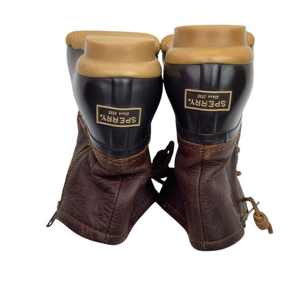 Sperry Top-Sider Womens 8 Saltwater Leather Duck Boots Waterproof Lace-Up STS911 - Picture 7 of 11